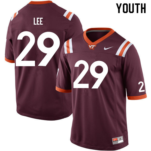 Youth #29 Marco Lee Virginia Tech Hokies College Football Jerseys Sale-Maroon - Click Image to Close